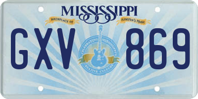 MS license plate GXV869