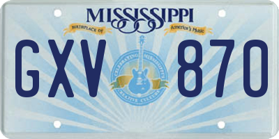 MS license plate GXV870