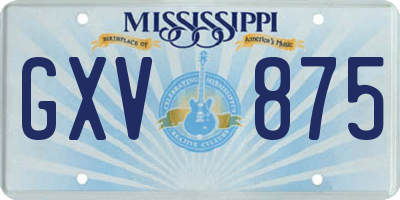 MS license plate GXV875