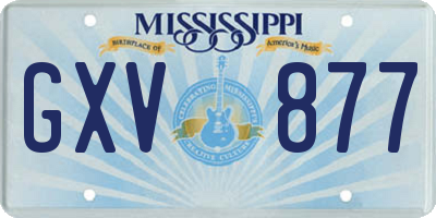 MS license plate GXV877