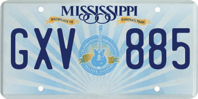 MS license plate GXV885