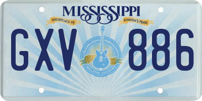 MS license plate GXV886
