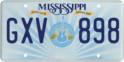 MS license plate GXV898