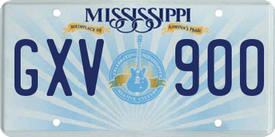MS license plate GXV900