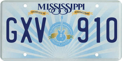 MS license plate GXV910
