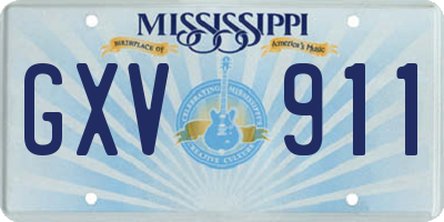 MS license plate GXV911