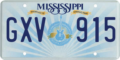 MS license plate GXV915
