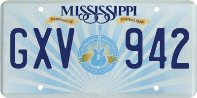 MS license plate GXV942