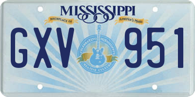 MS license plate GXV951