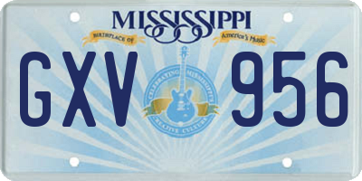 MS license plate GXV956