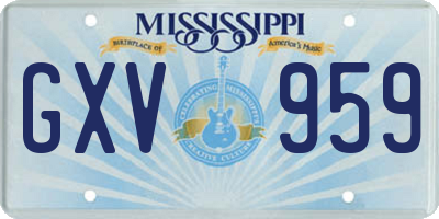 MS license plate GXV959