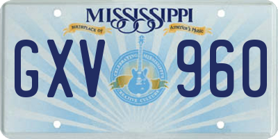 MS license plate GXV960
