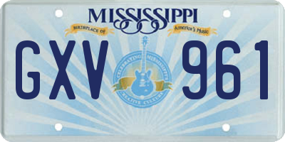 MS license plate GXV961