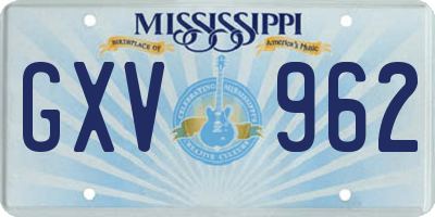 MS license plate GXV962