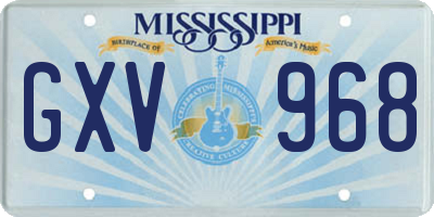 MS license plate GXV968