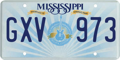 MS license plate GXV973