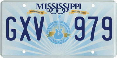 MS license plate GXV979