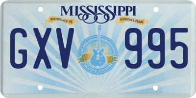 MS license plate GXV995
