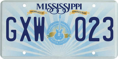 MS license plate GXW023