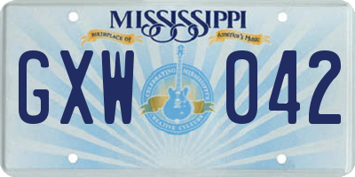 MS license plate GXW042