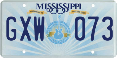 MS license plate GXW073