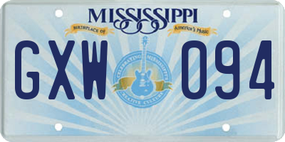 MS license plate GXW094