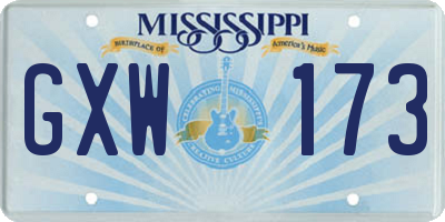 MS license plate GXW173