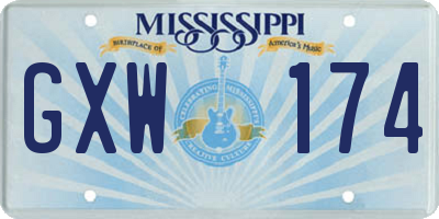MS license plate GXW174