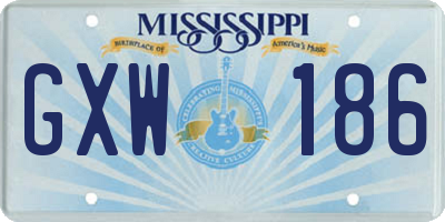MS license plate GXW186