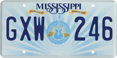 MS license plate GXW246