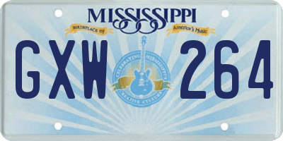 MS license plate GXW264
