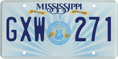 MS license plate GXW271