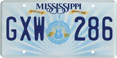 MS license plate GXW286