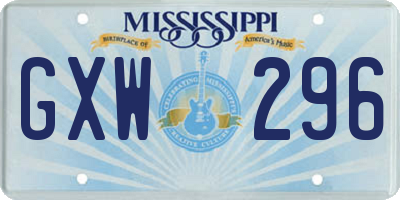 MS license plate GXW296