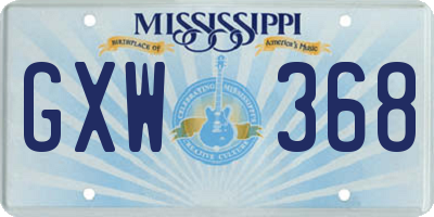 MS license plate GXW368