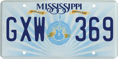 MS license plate GXW369