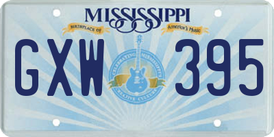 MS license plate GXW395