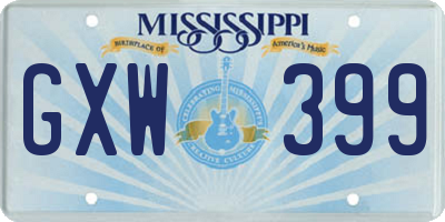 MS license plate GXW399
