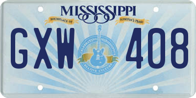 MS license plate GXW408