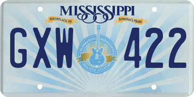 MS license plate GXW422