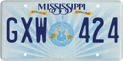 MS license plate GXW424