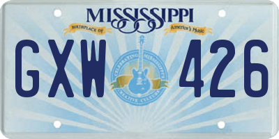 MS license plate GXW426