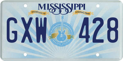 MS license plate GXW428