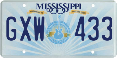 MS license plate GXW433