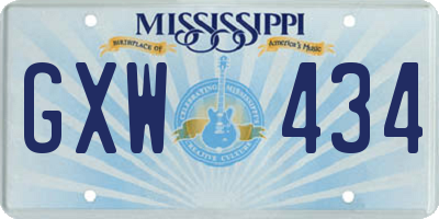 MS license plate GXW434