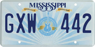 MS license plate GXW442