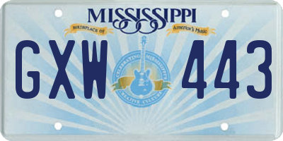 MS license plate GXW443