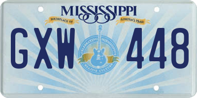 MS license plate GXW448
