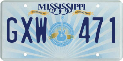 MS license plate GXW471