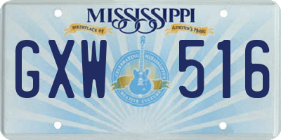 MS license plate GXW516